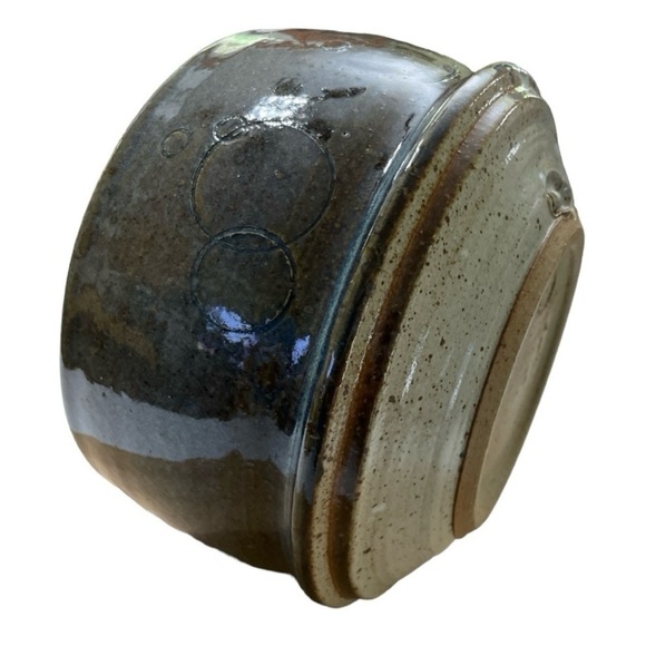 Hand thrown stoneware art pottery vase studio blue signed by Artist D. Hurick - Picture 7 of 15